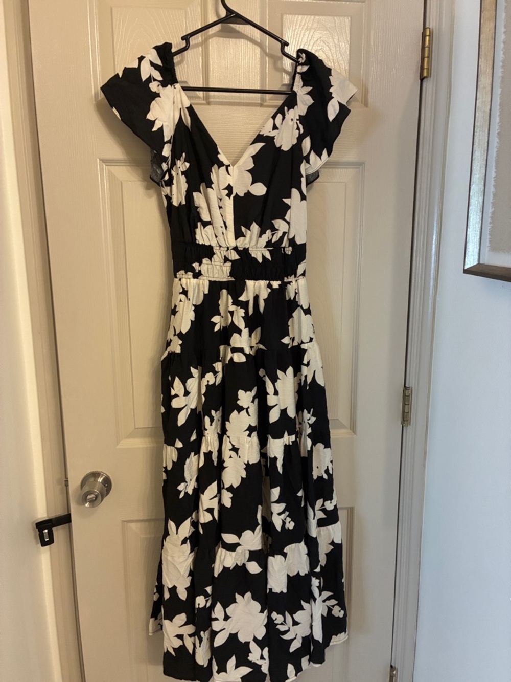 Rachel Zoe Black and White Floral Maxi Dress